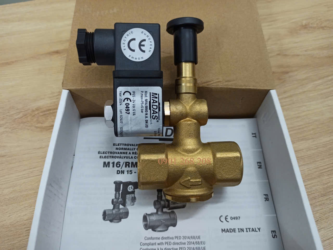 van dien tu madas reset bang tay thuong mo DN20 24VDC M16/RMO NA DN20